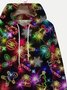 JoyMitty Christmas Holiday Black Men's Drawstring Hoodies Christmas Lights Fun Pullover Stretch Plus Size Sports Sweatshirts