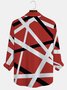 JoyMitty 50’s Retro Rock Music Geometric Art Men's Casual Long Sleeve Shirts Stretch Plus Size Aloha Camp Pocket Shirts