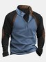 50's Retro Casual Western Men's Camp Stand Collar Sweatshirts Stretch Plus Size Spliced ​​Outdoor Pullover Tops