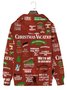 Men's Christmas Movie Poster Printed Drawstring Hooded Sweatshirt