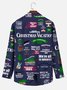Christmas Print Men's Button Pocket Long Sleeve Shirt