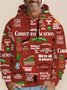 Men's Christmas Movie Poster Printed Drawstring Hooded Sweatshirt