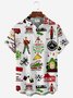Home Alone Men's Hawaiian Print Resort Shirt Stretch Aloha Pocket Cartoon Camping Shirt