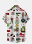 Home Alone Men's Hawaiian Print Resort Shirt Stretch Aloha Pocket Cartoon Camping Shirt