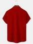 Royaura® Christmas Holiday Red Men's Striped Shirt Stretch Pocket Camp Shirt Big Tall