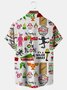 Christmas Story Men's Hawaiian Print Resort Shirt Stretch Aloha Pocket Cartoon Camping Shirt