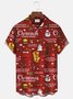 Christmas Holiday 50‘s Vintage Cartoon Men's Shirts Stretch Christmas Tree Snowman Fun Camp Pocket Art Shirts