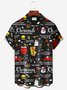 Christmas Holiday 50‘s Vintage Cartoon Men's Shirts Stretch Christmas Tree Snowman Fun Camp Pocket Art Shirts