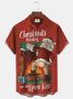 Royaura® Christmas Santa Fun Print Men's Button Pocket Shirt