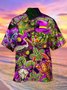 Mardi Gras Crocodile Lobster Print Aloha Hawaii Men's Button Pocket Shirt