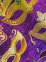 Mardi Gras Mardi Gras Mask Bead Print Aloha Hawaii Men's Button Pocket Shirt