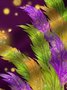 Mardi Gras Holiday Purple Men's Hawaiian Shirts Feather Art Stretch Pocket Camping Shirt Big Tall