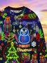 Christmas Holiday Neon Round Neck Sweatshirts Warm Comfortable Pullover Party Top