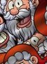 Christmas Santa Print Men's Button Pocket Shirt