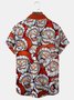 Christmas Santa Print Men's Button Pocket Shirt
