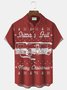 Christmas Car Letter Print Men's Button Pocket Shirt
