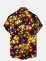 Royaura® Christmas Gold Neon Men's Shirts Stretch Plus Size Christmas Lights Costume Button-Down Shirts