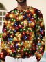 Christmas Holiday Men's Round Neck Sweatshirt Lights Art Warm Comfortable Pullover Top Big Tall