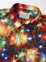 Royaura® Christmas Gold Neon Men's Shirts Stretch Plus Size Christmas Lights Costume Button-Down Shirts