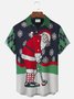 Men's Christmas Santa Baseball Print Men's Button Pocket Shirt