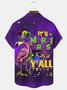 Mardi Gras Printed Men's Button Pocket Shirt