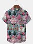 Christmas Gnome Print Men's Button Pocket Shirt