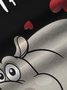 Valentine Heart Hippo Print Men's Button Pocket Shirt