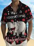 Valentine Heart Hippo Print Men's Button Pocket Shirt