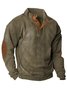 JoyMitty Men's Basic Corduroy Vintage Button Hoodie