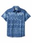 JoyMitty Beach Vacation Vintage Blue Men's Hawaiian Cool Ice Shirts Tapa Geometric Moisture Sweat-wicking Breathable Aloha Camp Pocket Shirts
