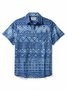 JoyMitty Beach Vacation Vintage Blue Men's Hawaiian Cool Ice Shirts Tapa Geometric Moisture Sweat-wicking Breathable Aloha Camp Pocket Shirts