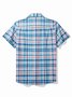 JoyMitty Beach Vacation Blue Men's Plaid Cool Ice Shirts Island Life