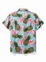 JoyMitty Beach Holiday Blue Men's Hawaiian Cool Ice Shirts Flamingo Pineapple