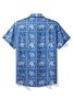 JoyMitty Beach Holiday Casual Men's Hawaiian Cool Ice Shirts American Flag Stretch Plus Size Sweat-wicking Breathable Aloha Pocket Camp Shirts