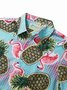 JoyMitty Beach Holiday Blue Men's Hawaiian Cool Ice Shirts Flamingo Pineapple