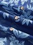 JoyMitty Beach Holiday Navy Blue Men's Hawaiian Cool Ice Shirts Sweat-wicking Coconut Tree Stretch Aloha Camp Pocket Shirts