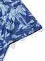 JoyMitty Beach Holiday Navy Blue Men's Hawaiian Cool Ice Shirts Sweat-wicking Coconut Tree Stretch Aloha Camp Pocket Shirts