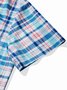 JoyMitty Beach Vacation Blue Men's Plaid Cool Ice Shirts Island Life