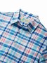 JoyMitty Beach Vacation Blue Men's Plaid Cool Ice Shirts Island Life