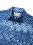 JoyMitty Beach Vacation Vintage Blue Men's Hawaiian Cool Ice Shirts Tapa Geometric Moisture Sweat-wicking Breathable Aloha Camp Pocket Shirts