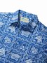 JoyMitty Beach Holiday Casual Men's Hawaiian Cool Ice Shirts American Flag Stretch Plus Size Sweat-wicking Breathable Aloha Pocket Camp Shirts