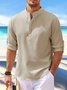 JoyMitty Hawaiian Seersucker Cardigan Men's Button Down Long Sleeve Plus Size Shirt