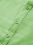 JoyMitty Vintage Casual Basic Natural Fiber Long Sleeve Stand Collar Shirts Breathable Comfortable Camp Shirts