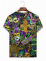  Holiday Mardi Gras Men's Art T-Shirt Oversized Cotton Blend Stretch Tops