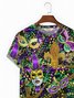  Holiday Mardi Gras Men's Art T-Shirt Oversized Cotton Blend Stretch Tops