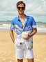 Square Neck Cotton-Blend Abstract Shirts & Tops