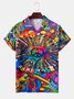 Printed Ombre Shirt Collar Shirts & Tops