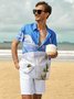 Square Neck Cotton-Blend Abstract Shirts & Tops