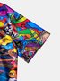 Printed Ombre Shirt Collar Shirts & Tops