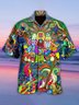 Hawaiian Hippie Retro Music Elements Men's Casual Short-sleeved Shirt